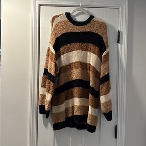 Striped Show Me Your Mumu Sweater - Black, Brown, and Cream